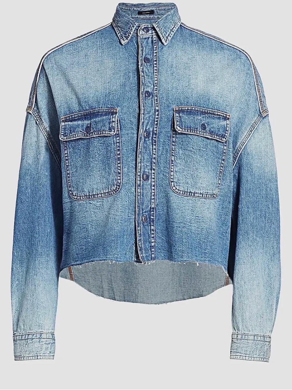 R13 Light Wash Oversized Denim Jacket - Picture 4 of 11